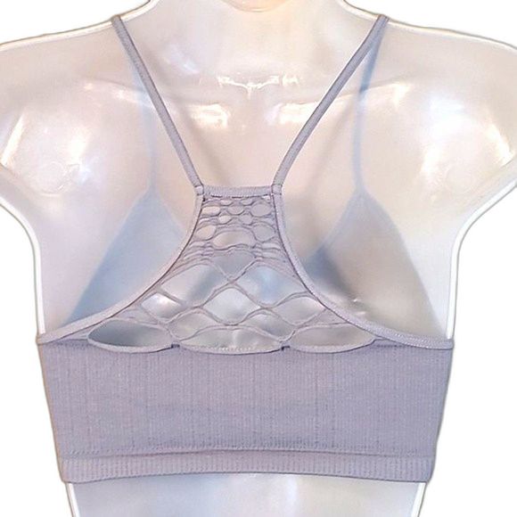 Free People Crop Cami Yoga Bralette Cut Out Athletic Tank Top Spaghetti Straps - Picture 7 of 16